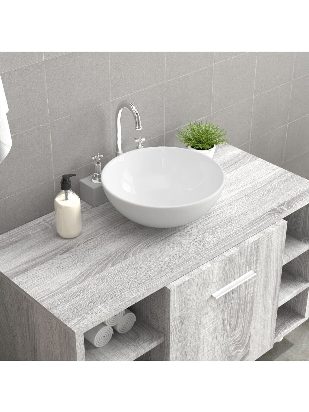 Washbasin, White, 28 × 28 × 10 cm, Ceramic 1 Washbasin, White, 28 × 28 × 10 cm, Ceramic 1