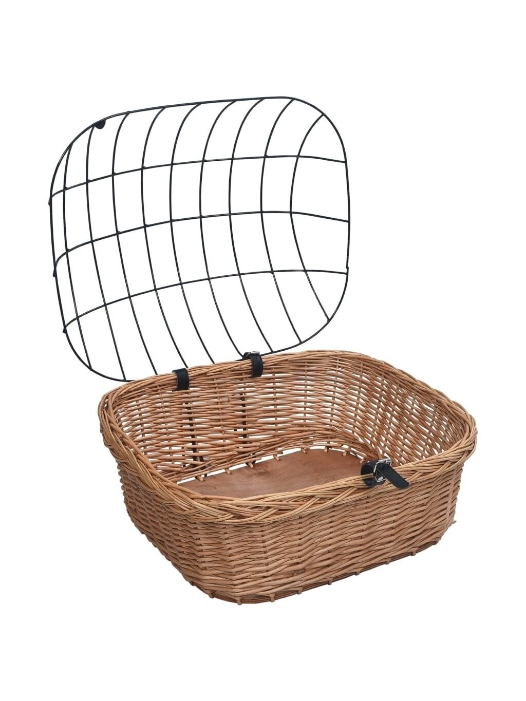 Front bicycle basket with lid, 50×45×35 cm, willow 3