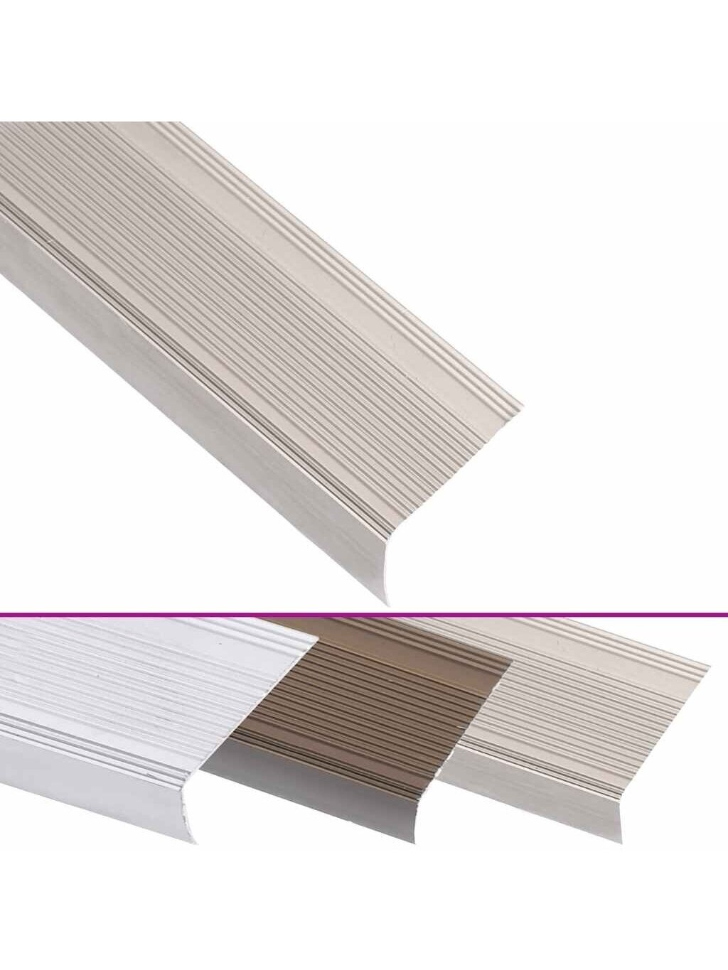 Profiliai laiptams, 15vnt., šampano, 90 cm, aliuminis, L formos 1
