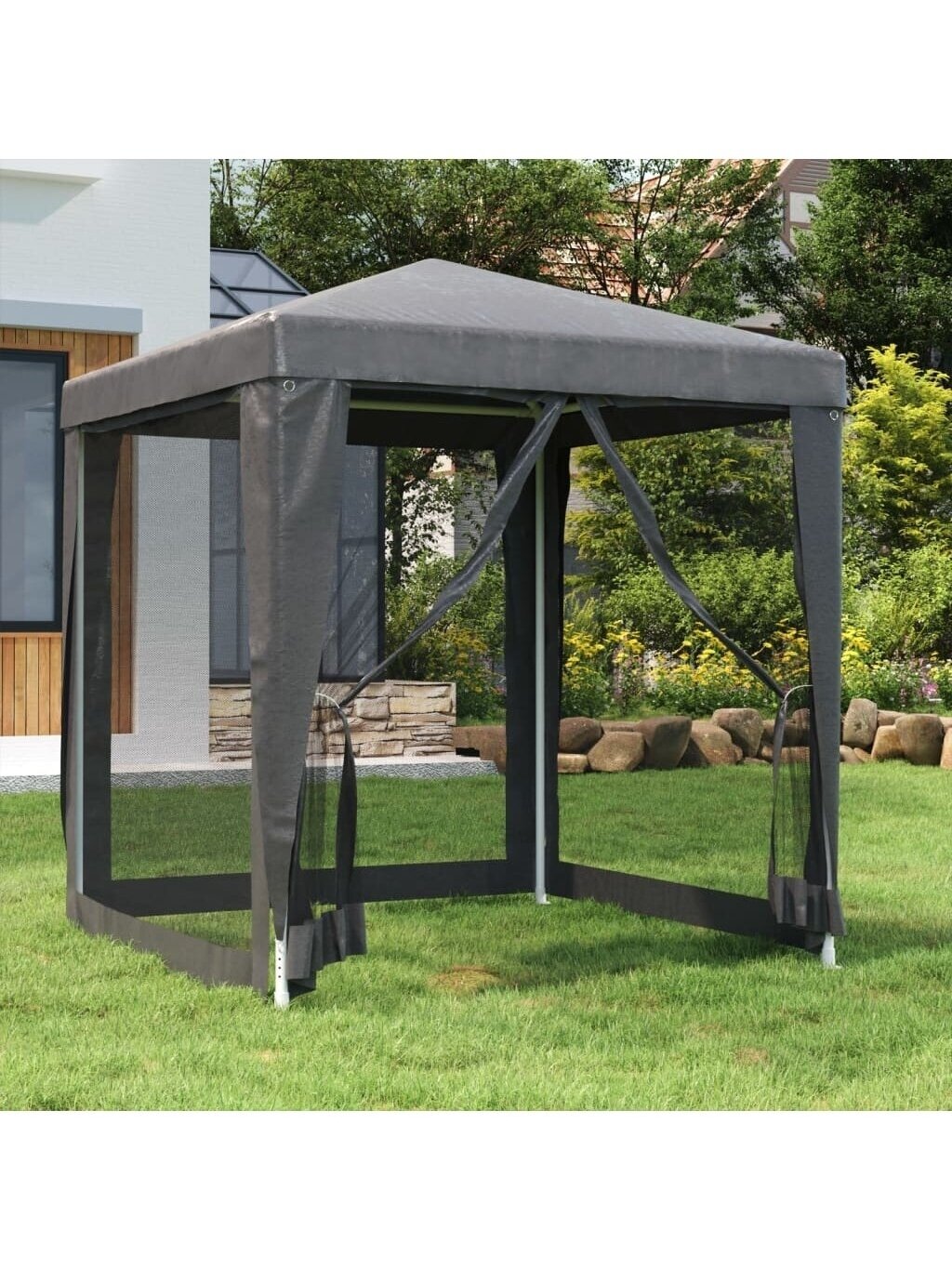 Proginė palapinė su 4 sienomis, antracito, 2x2m, HDPE 1