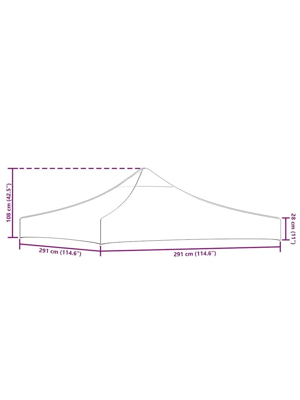 Proginės palapinės stogas, kreminės sp., 3x3 m 3
