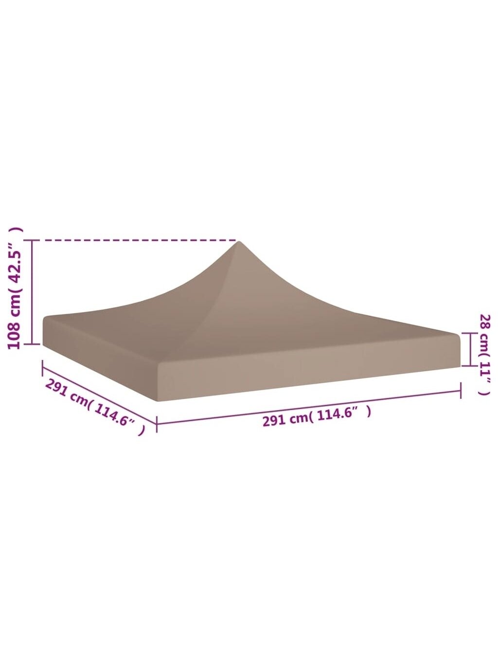 Proginės palapinės stogas, taupe spalvos, 3x3m, 270 g/m² 4