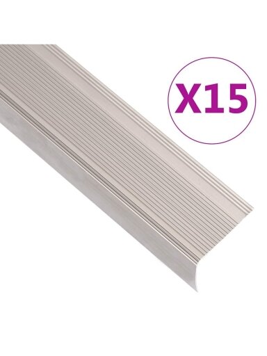 Profiliai laiptams, 15vnt., šampano, 90 cm, aliuminis, L formos