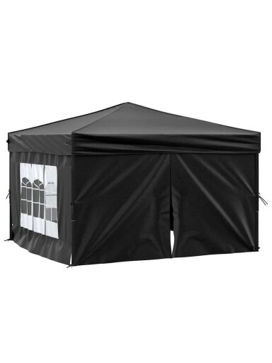 Peotelk külgseinadega, must, 3 × 3 m