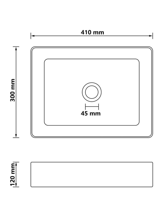 Luxury Washbasin, Matte Black, 41 × 30 × 12 cm, Ceramic 5