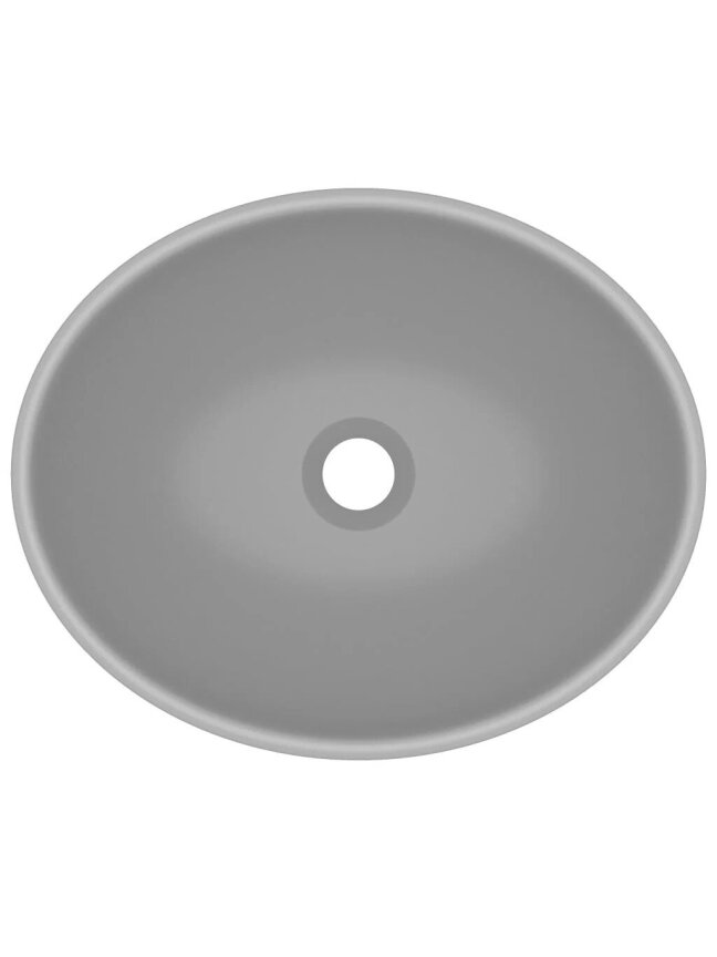 Luxury washbasin, matte gray, 40 x 33 cm, ceramic, oval 3