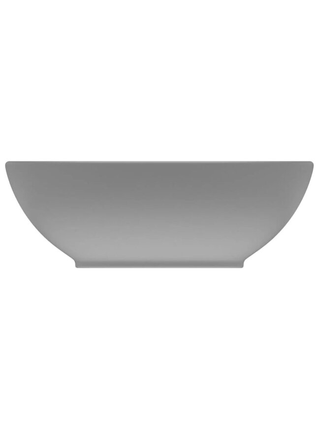 Luxury washbasin, matte gray, 40 x 33 cm, ceramic, oval 2