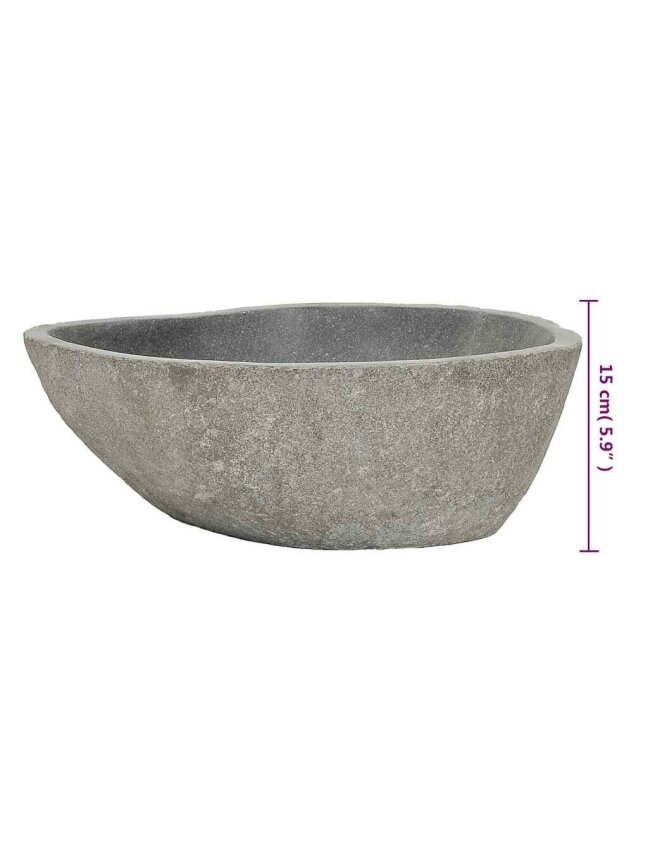 Washbasin, (37–46) × (29–36) cm, river stone, oval-shaped 9