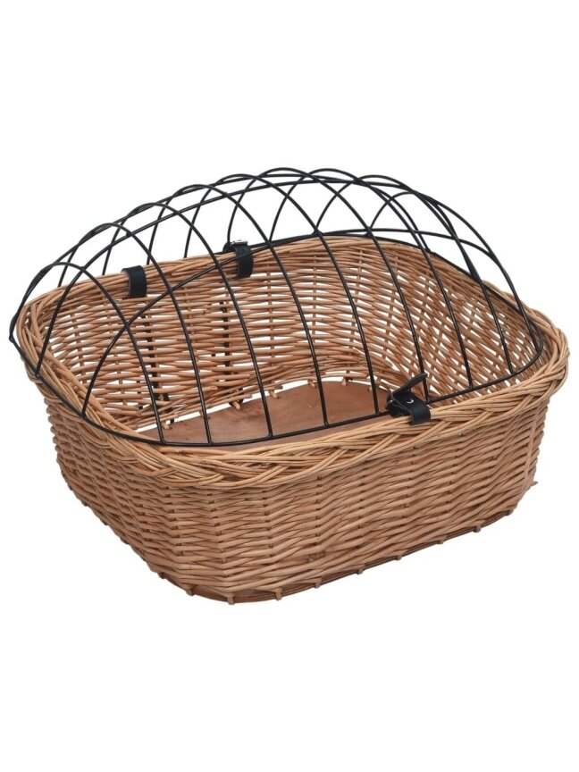 Front bicycle basket with lid, 50×45×35 cm, willow 2
