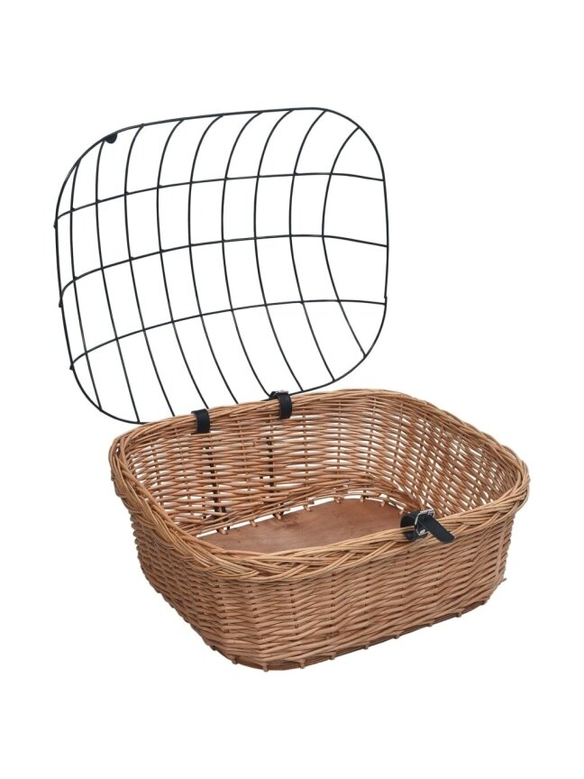 Front bicycle basket with lid, 50×45×35 cm, willow 3