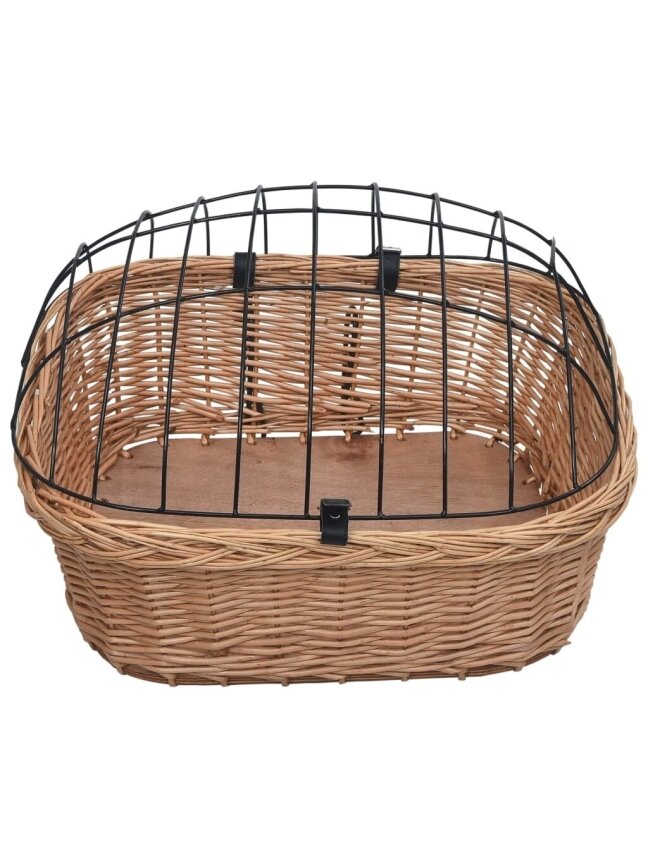 Front bicycle basket with lid, 50×45×35 cm, willow 6