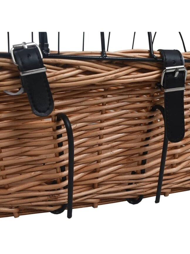 Front bicycle basket with lid, 50×45×35 cm, willow 8