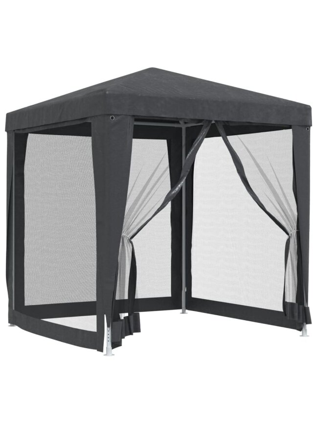 Proginė palapinė su 4 sienomis, antracito, 2x2m, HDPE