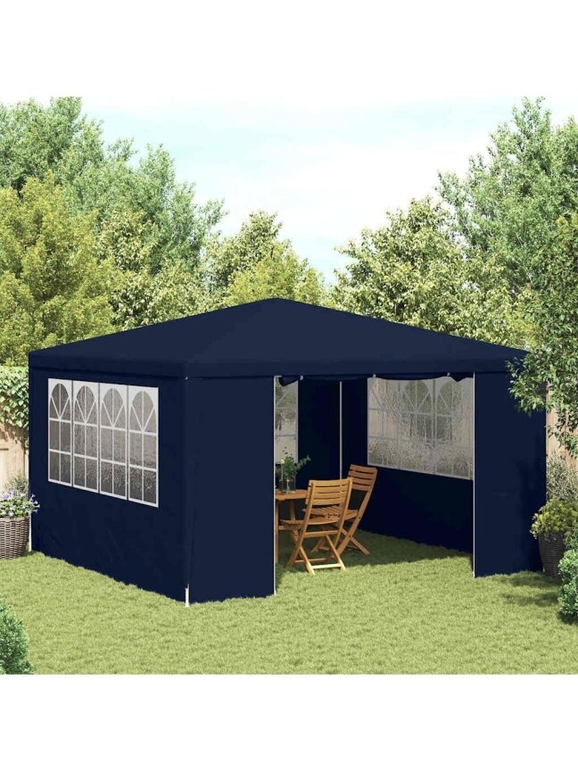 Proginė palapinė su šoninėmis sienomis, mėlyna, 4x4m, 90g/m²