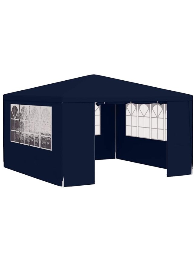 Proginė palapinė su šoninėmis sienomis, mėlyna, 4x4m, 90g/m² 1