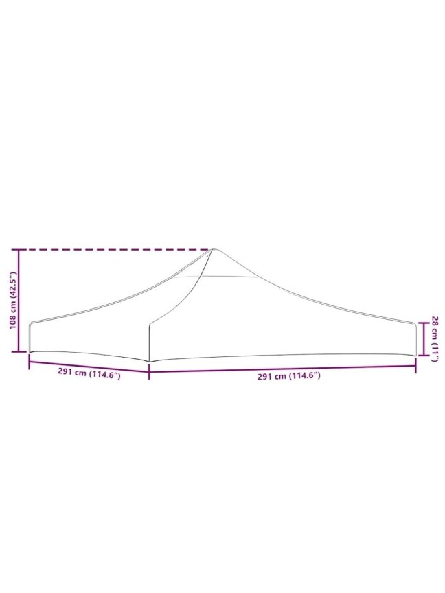 Proginės palapinės stogas, kreminės sp., 3x3 m 3