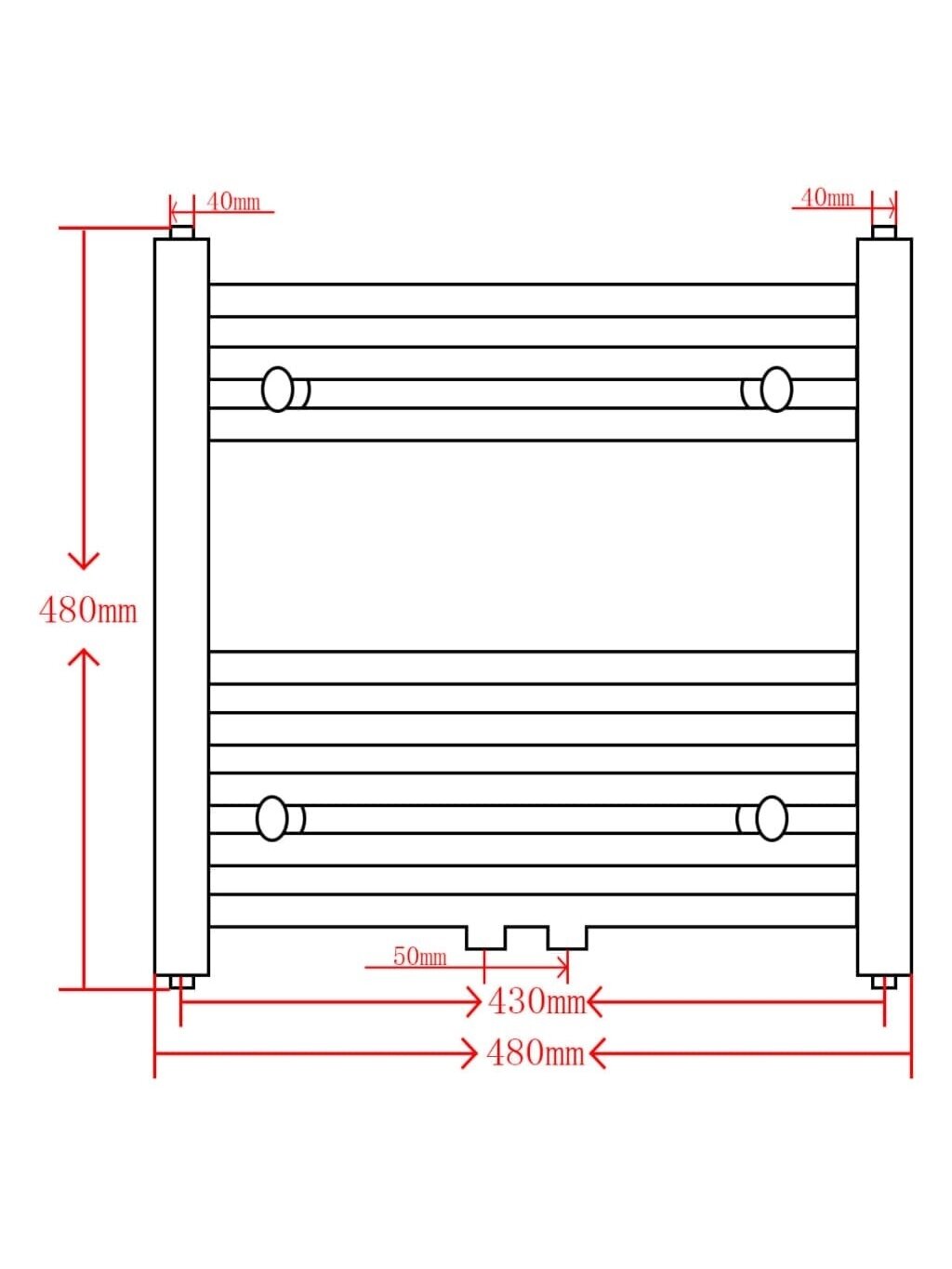 Radiaator/Rätiku soojendaja vannituppa, hall, 480x480 mm 7