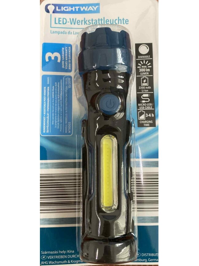Handheld LED Flashlight USB LED Lamp with Magnet and Rechargeable Battery