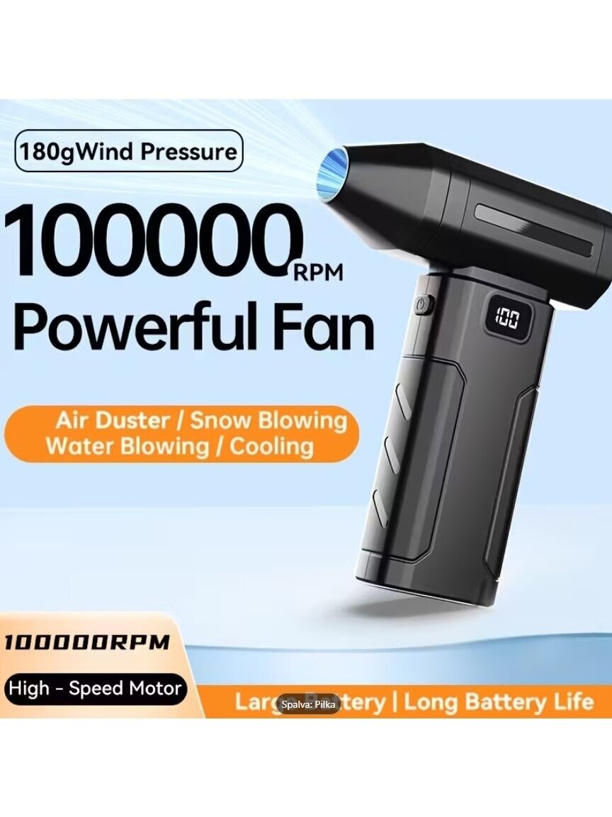 Rokas USB uzlādējams turbo ventilators 100 000 apgr./min. 3