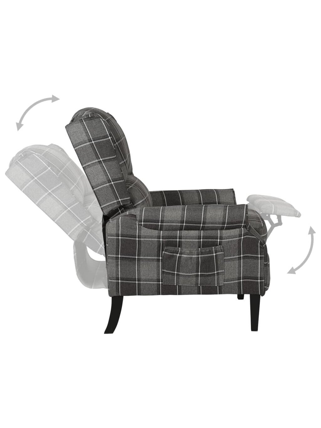 Adjustable Reclining Chair, Grey, Fabric 3 Adjustable Reclining Chair, Grey, Fabric 3