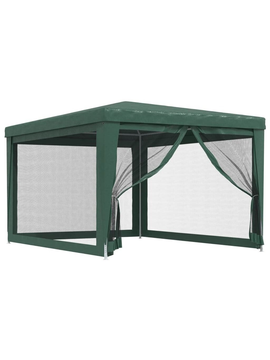 Renginių palapinė su 4 tinklinėmis šoninėmis sienelėmis, žalia, 3x4 m, HDPE 1