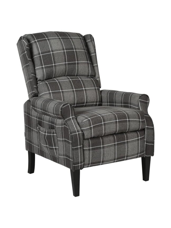 Adjustable Reclining Chair, Grey, Fabric Adjustable Reclining Chair, Grey, Fabric
