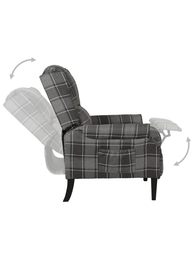 Adjustable Reclining Chair, Grey, Fabric 3 Adjustable Reclining Chair, Grey, Fabric 3