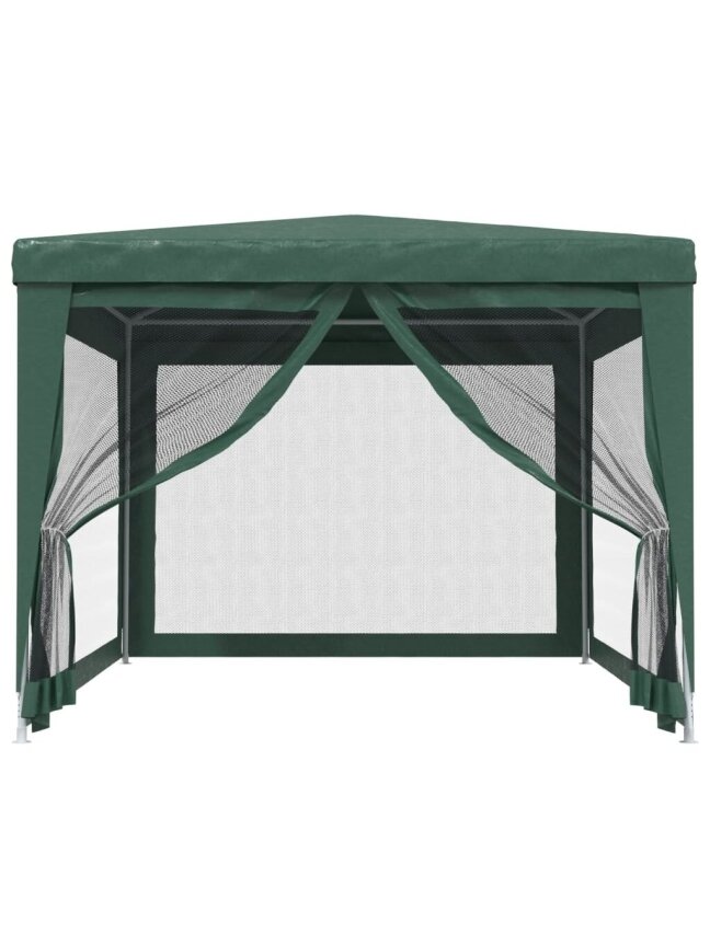 Renginių palapinė su 4 tinklinėmis šoninėmis sienelėmis, žalia, 3x4 m, HDPE 2