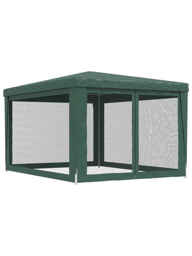 Renginių palapinė su 4 tinklinėmis šoninėmis sienelėmis, žalia, 3x4 m, HDPE 4