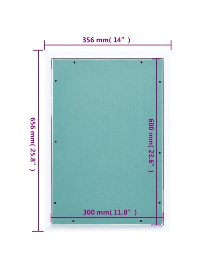 Revizinis liukas su aliuminio rėmu ir gipso kartono plokšte, 300x600 mm 8