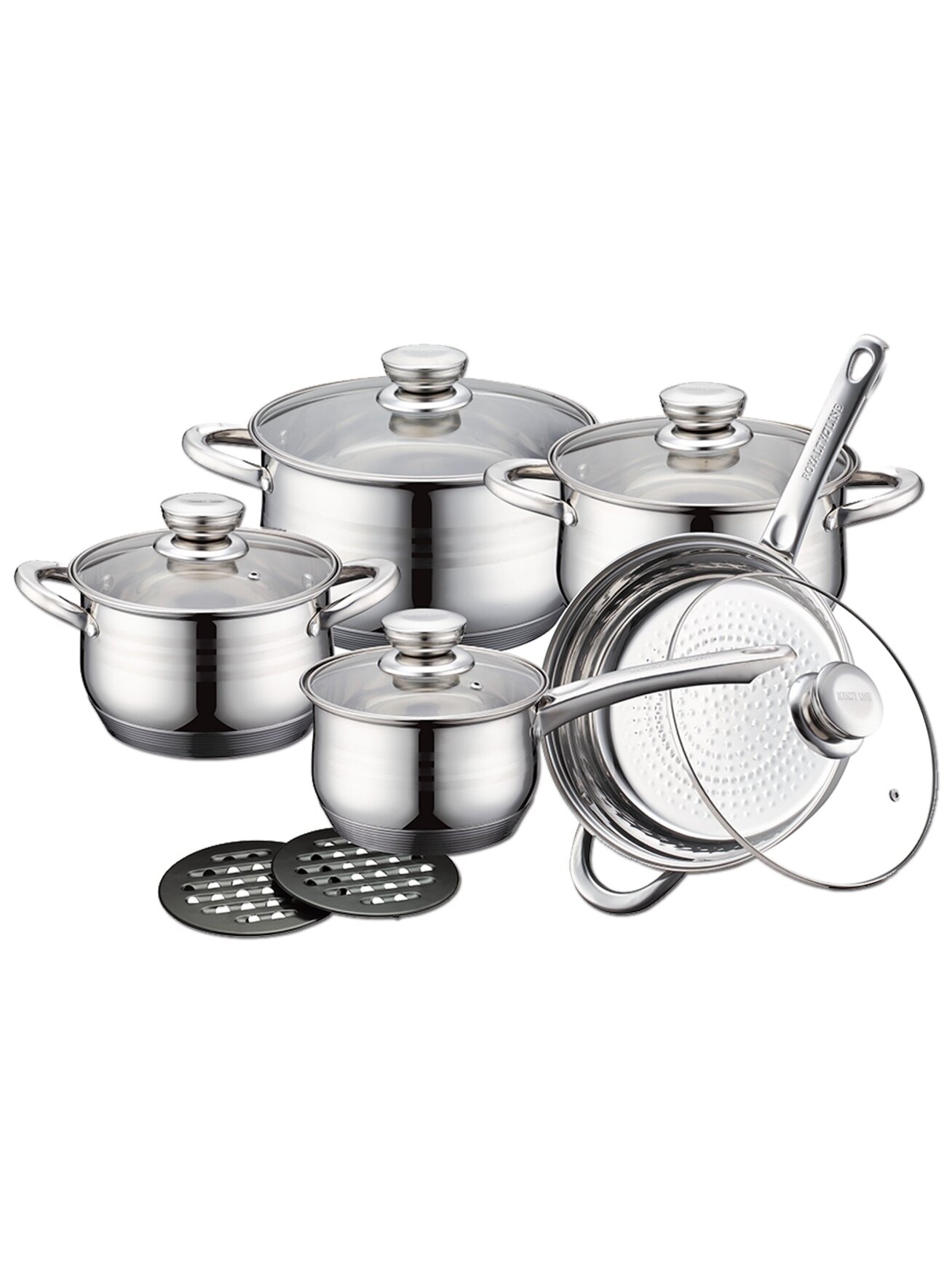 Royalty Line RL-1232, 12 Pieces Stainless Cookware Set
