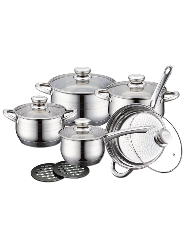 Royalty Line RL-1232, 12 Pieces Stainless Cookware Set