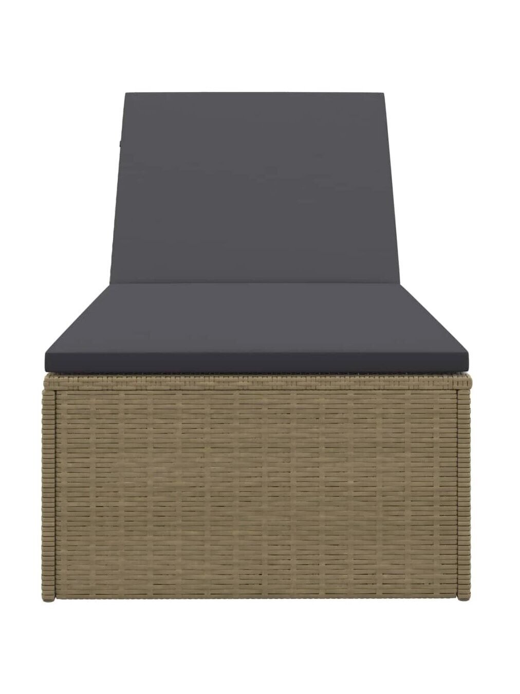 Sun lounger, brown and dark gray, poly rattan 3