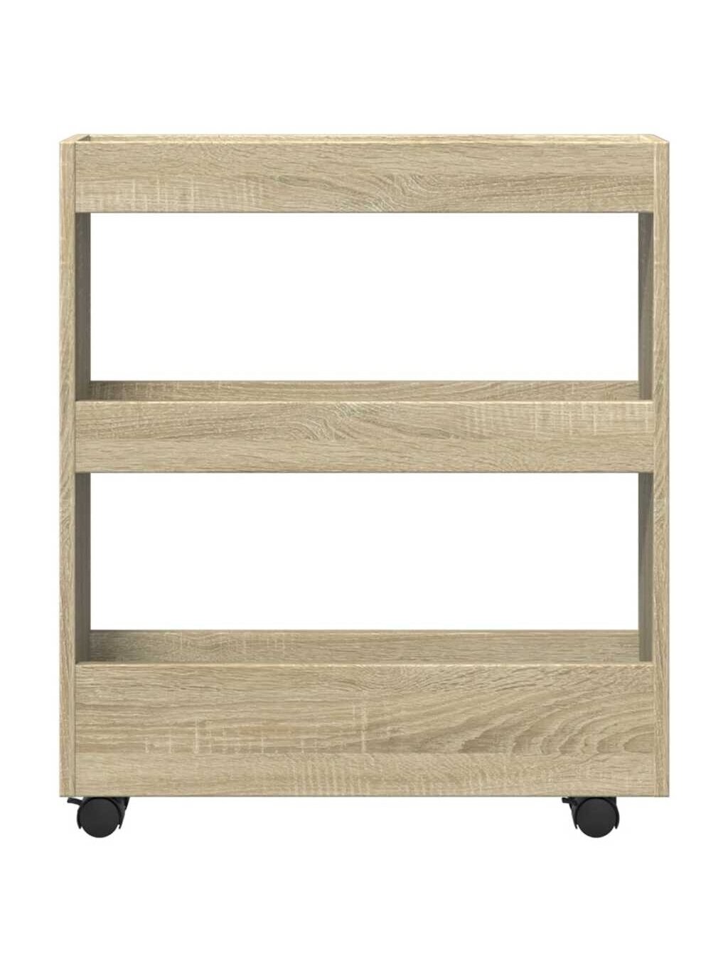 Hoiukäru, kitsas, 3 korrust, tehispuit, Sonoma tamme värvi 9