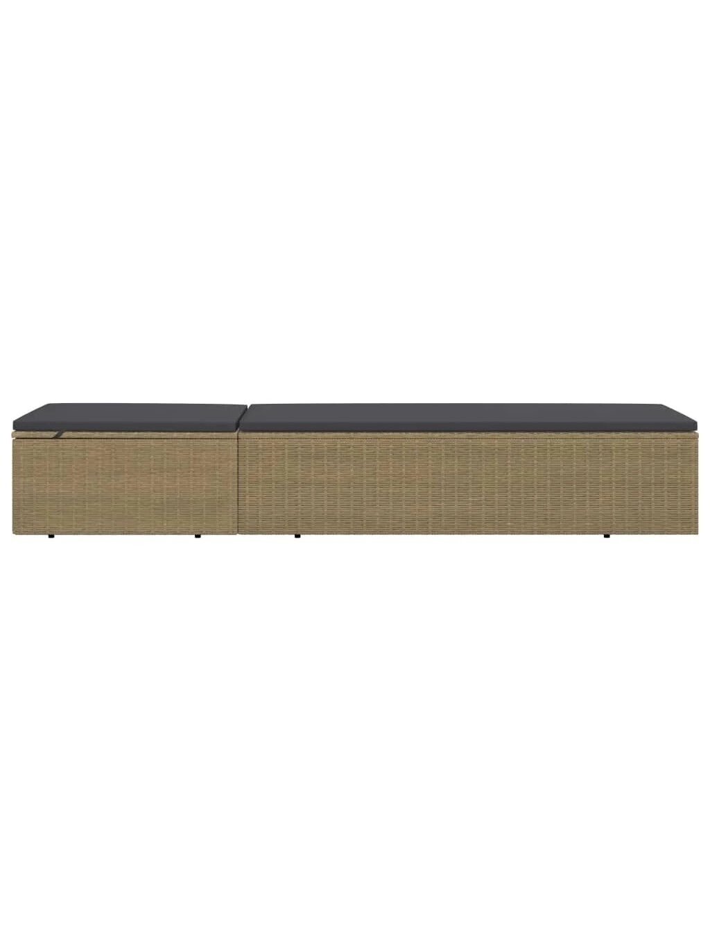 Sun lounger, brown and dark gray, poly rattan 4 Sun lounger, brown and dark gray, poly rattan 4