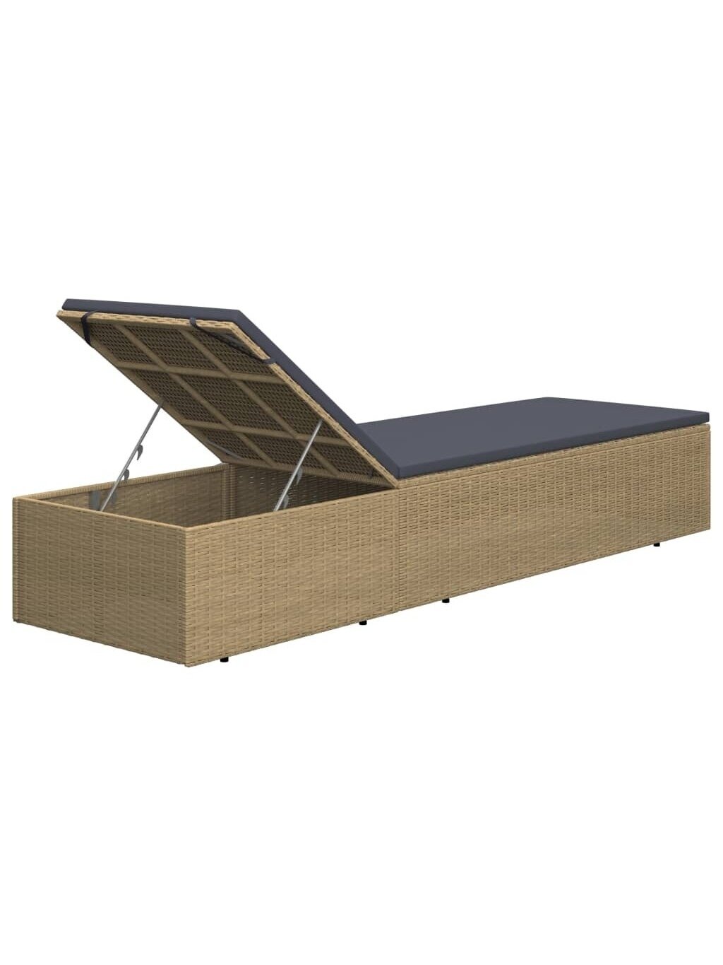 Sun lounger, brown and dark gray, poly rattan 7 Sun lounger, brown and dark gray, poly rattan 7