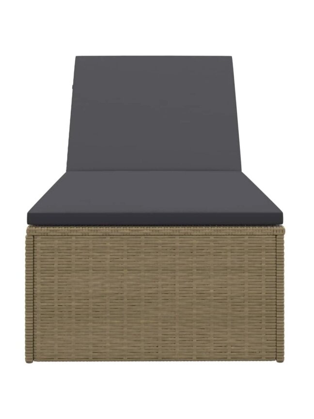 Sun lounger, brown and dark gray, poly rattan 3 Sun lounger, brown and dark gray, poly rattan 3