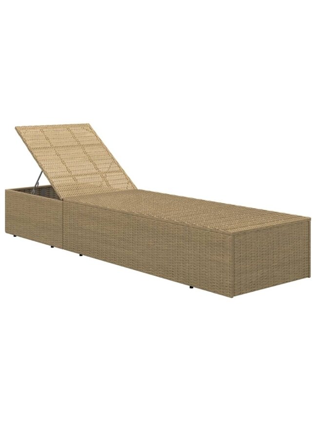 Sun lounger, brown and dark gray, poly rattan 6