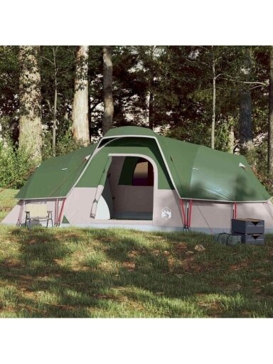 Family tent, green, 11-person, dome-shaped