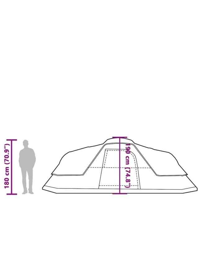 Family tent, green, 11-person, dome-shaped 14