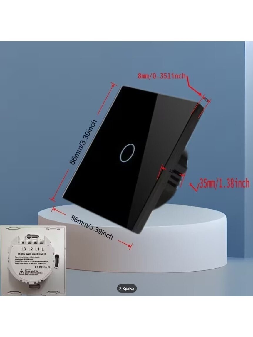 1-Gang Touch Wall Switch with LED Indicator – Type 86 2