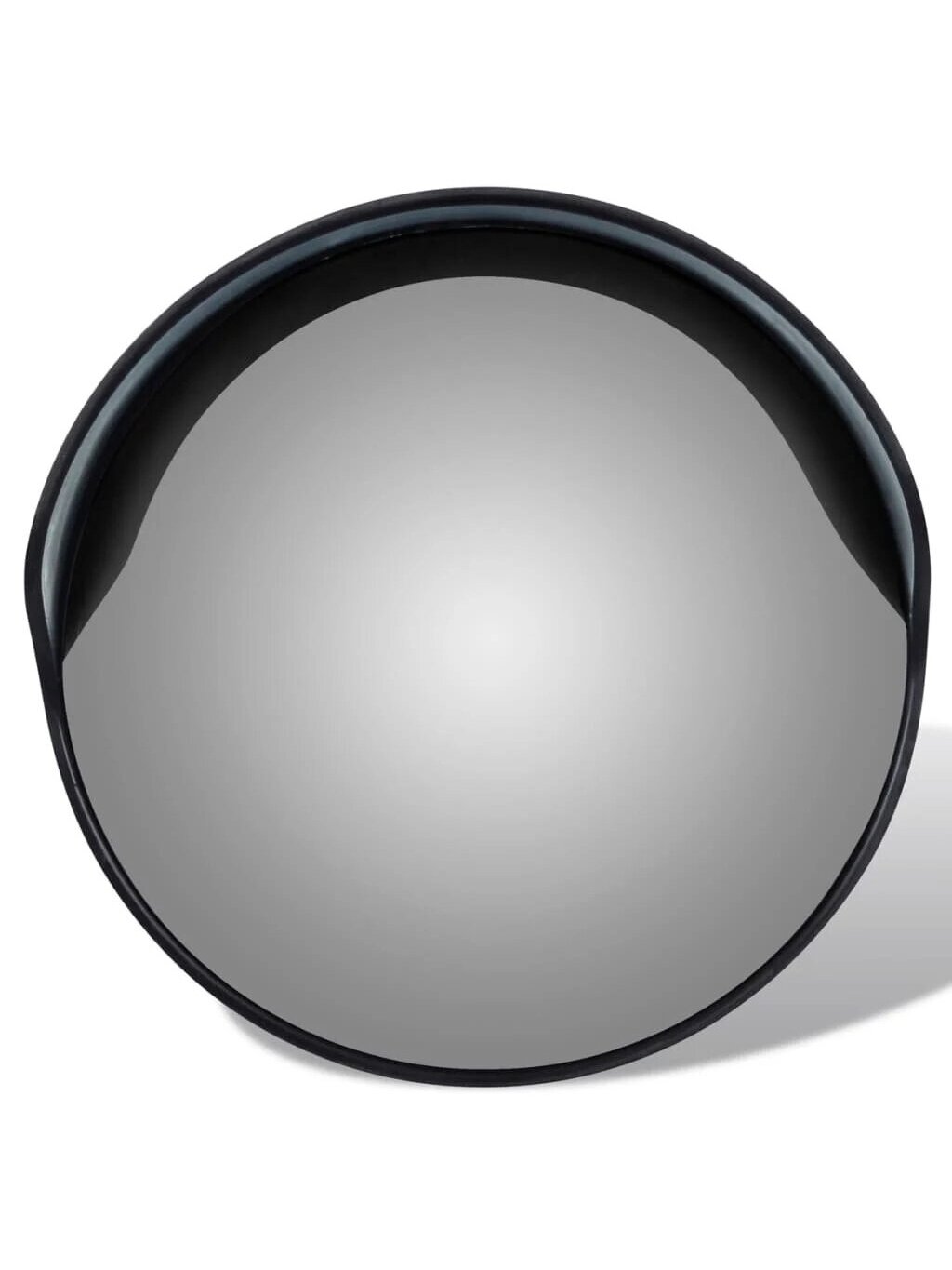 Spherical traffic mirror, black, 30 cm, PC plastic, for outdoor use