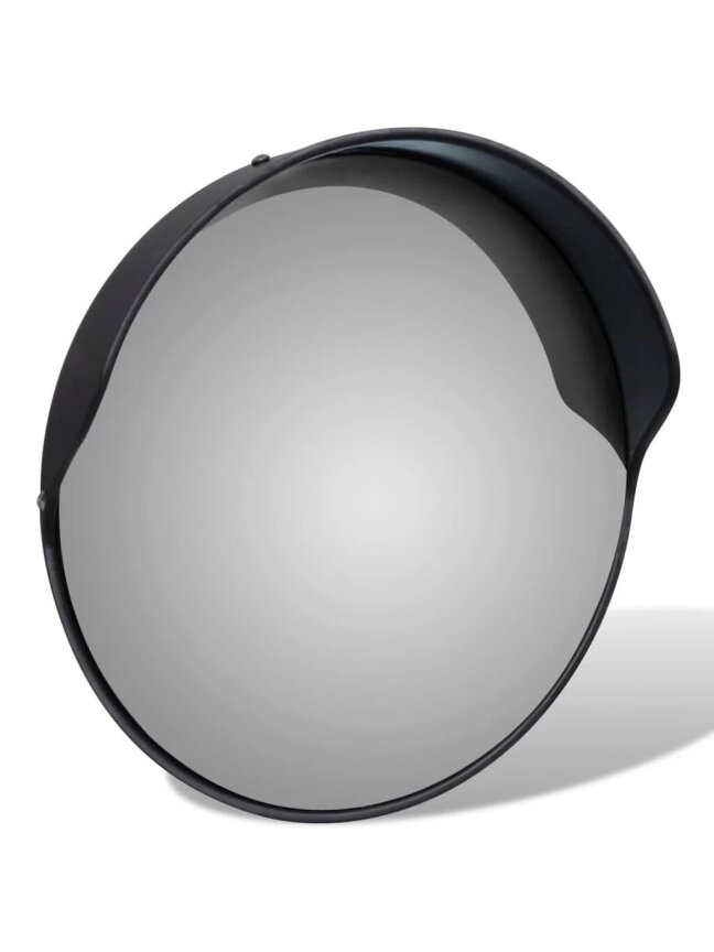 Spherical traffic mirror, black, 30 cm, PC plastic, for outdoor use 2 Spherical traffic mirror, black, 30 cm, PC plastic, for outdoor use 2