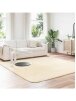 Shaggy Rug, NAVARRA, 240 × 240 cm, Cream, Polyester