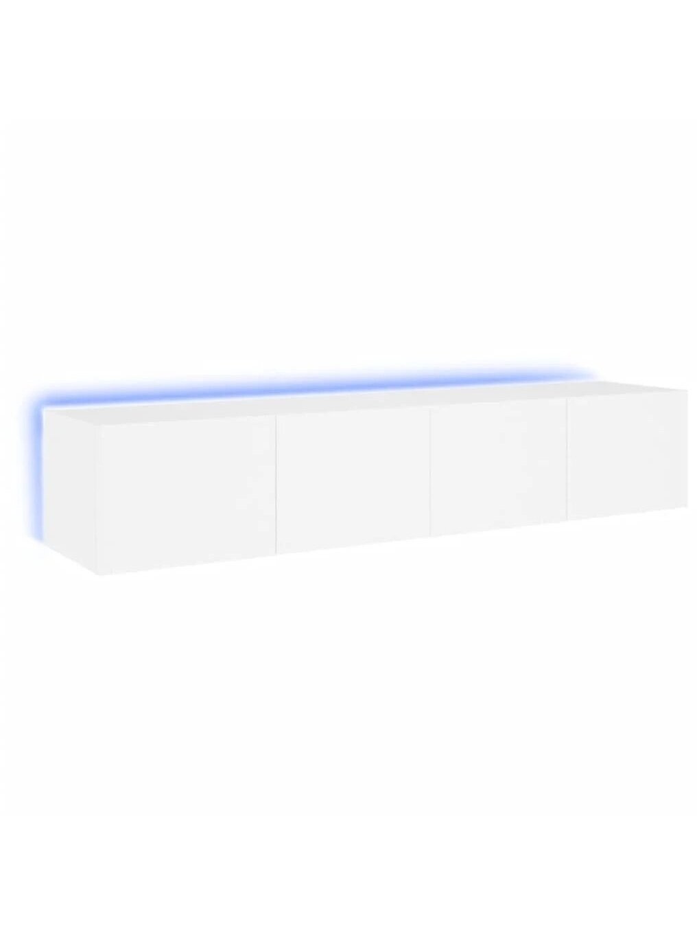 Sieninės TV spintelės su LED, 2vnt., baltos, 80x35x31cm 1