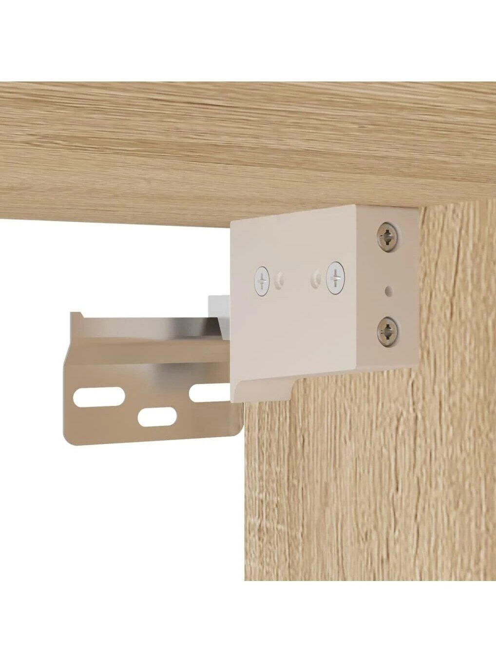 Wall-Mounted Nightstands with LED Lights, 2 pcs, Oak 12 Wall-Mounted Nightstands with LED Lights, 2 pcs, Oak 12