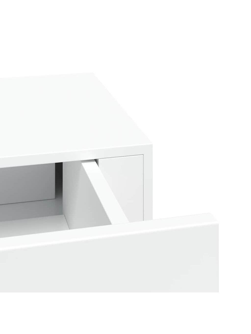Sieninė lentyna su stalčiumi, 60x23,5x10 cm, MDF, balta 7
