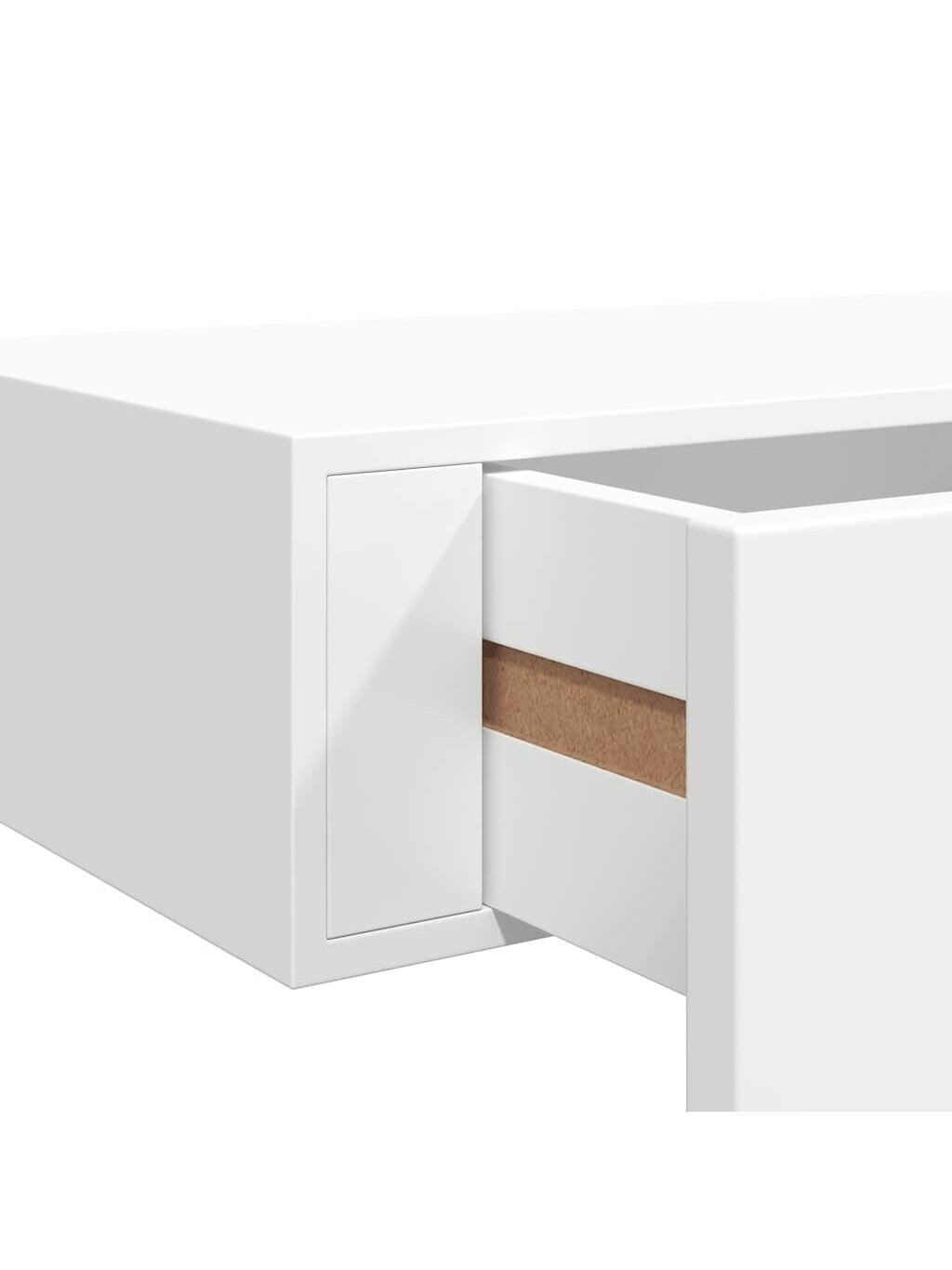 Sieninė lentyna su stalčiumi, 60x23,5x10 cm, MDF, balta 8