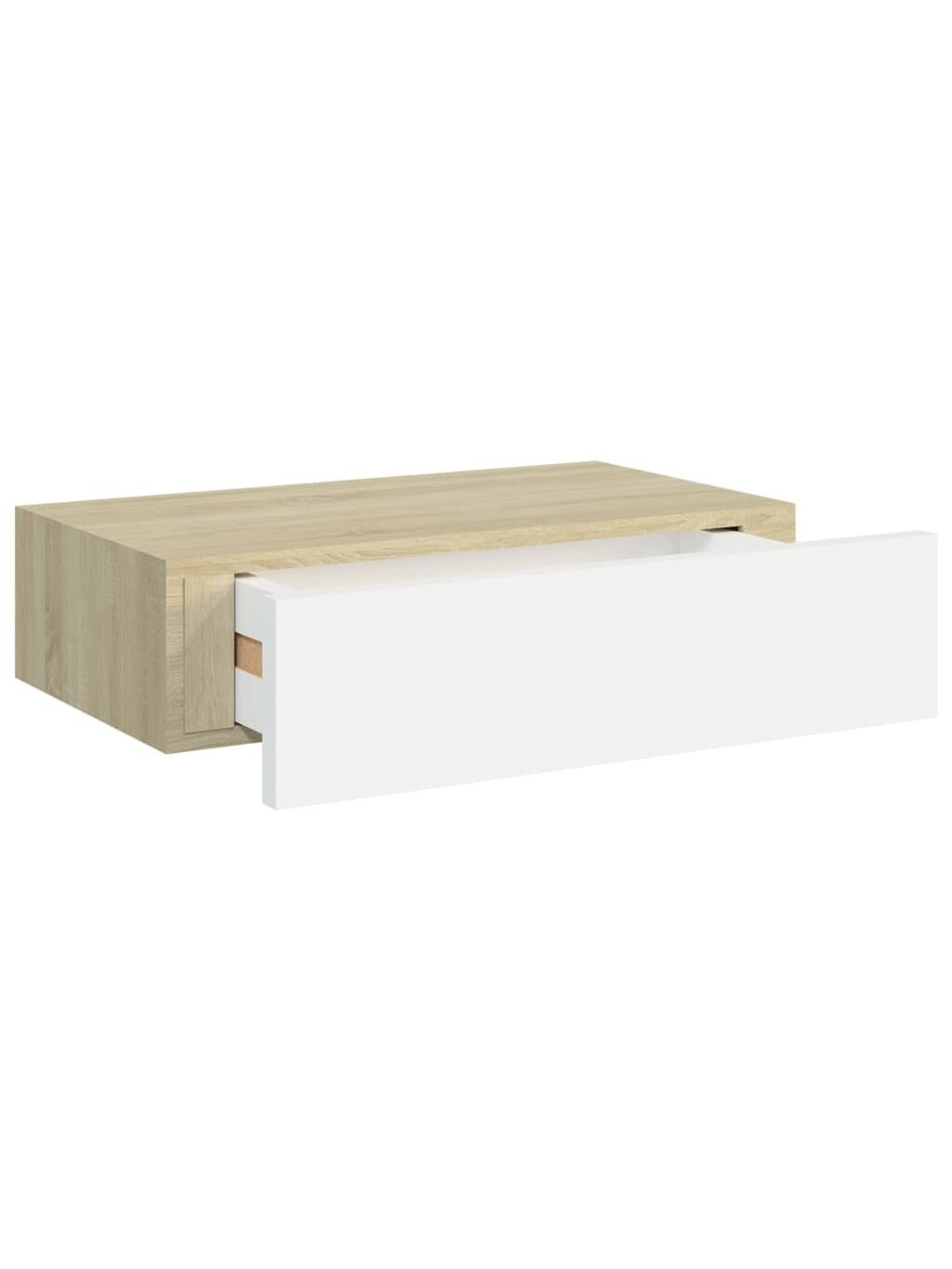 Wall shelf with drawer, oak/white, 40 x 23.5 x 10 cm, MDF 2