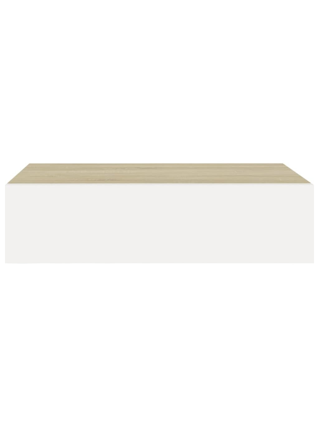 Wall shelf with drawer, oak/white, 40 x 23.5 x 10 cm, MDF 1 Wall shelf with drawer, oak/white, 40 x 23.5 x 10 cm, MDF 1